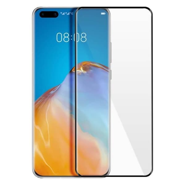 Skyddsfilm - AVIZAR - Huawei P40 Pro - 9H härdat glas - Böjd - Transparent Svart