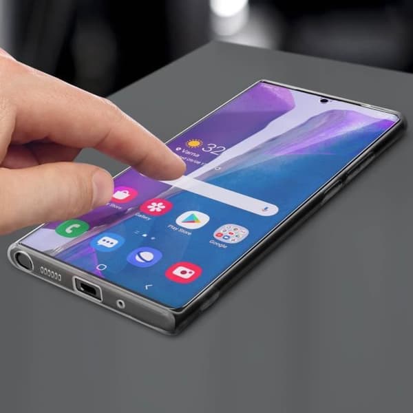 Fodral för Samsung Galaxy Note 20 Mjuk och transparent härdat glasfilm 9H hårdhet
