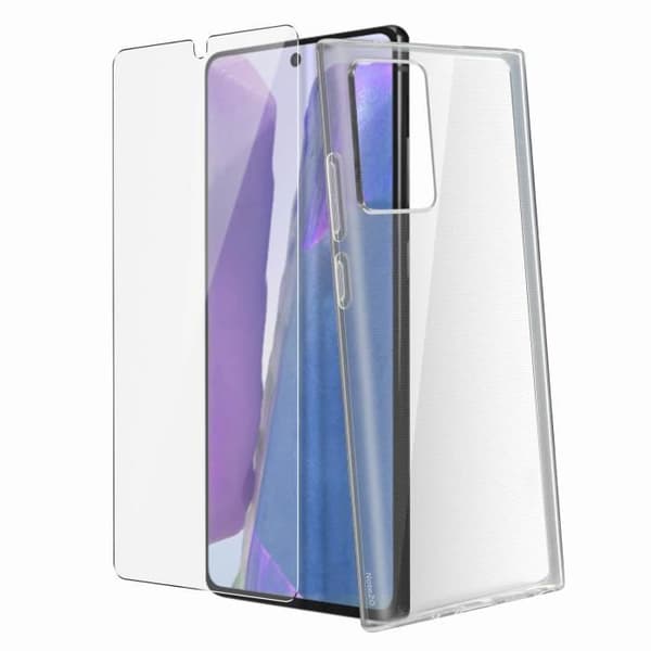 Fodral för Samsung Galaxy Note 20 Mjuk och transparent härdat glasfilm 9H hårdhet