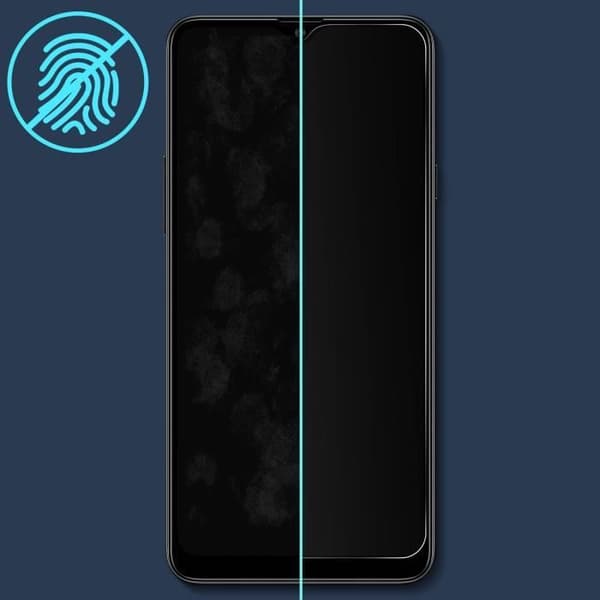 Skärmfilm för Samsung Galaxy A20s härdat glas 9H Fasad Anti-Fingerprint Transparent