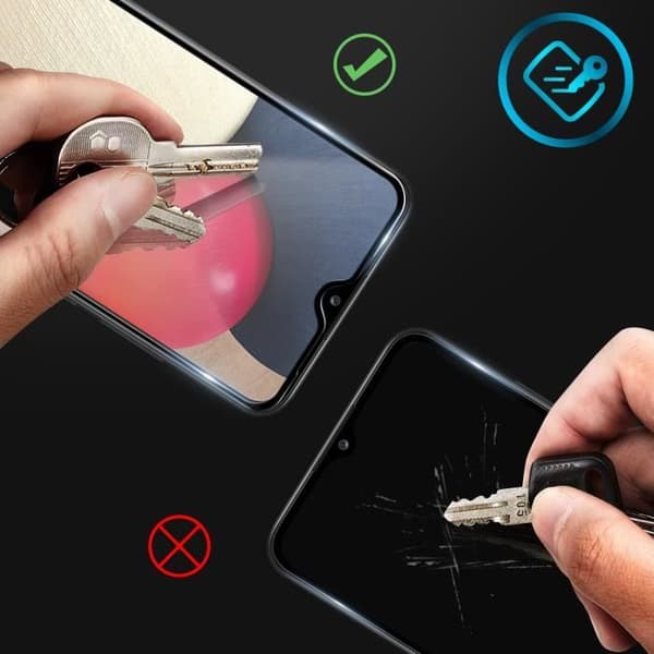 Film för Samsung Galaxy A12 Böjt härdat glas Transparent svart kontur