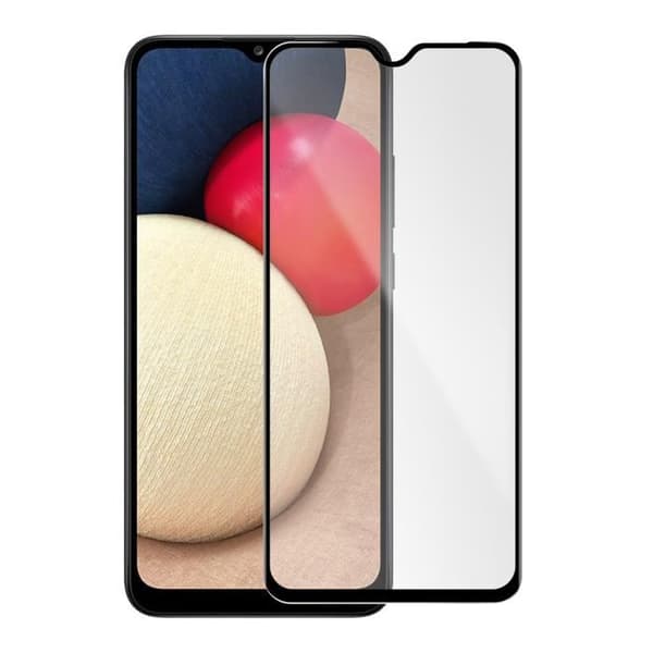 Film för Samsung Galaxy A12 Böjt härdat glas Transparent svart kontur