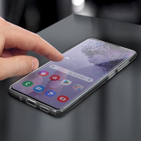 Fodral för Samsung Galaxy S20 Plus Mjukt och härdat glasfilm 9H Hårdhet Transparent