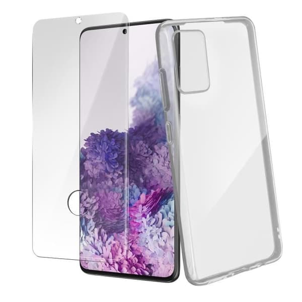 Fodral för Samsung Galaxy S20 Plus Mjukt och härdat glasfilm 9H Hårdhet Transparent