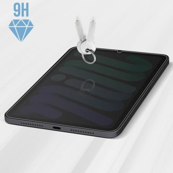 Härdat glas - iPad Mini 2021 - Ultra-tåligt - Hårdhet 9H - Böjda kanter - Transparent