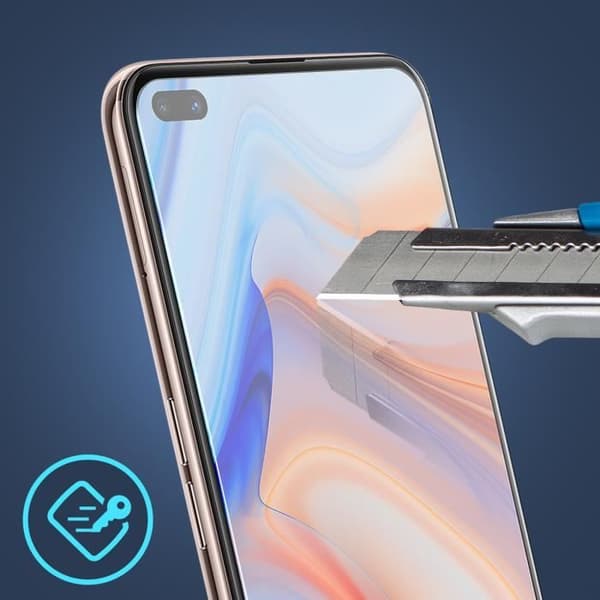 Film Skyddande - Oppo - Reno 4Z - Härdat glas 9H - Ultra-tunn - Transparent Vit