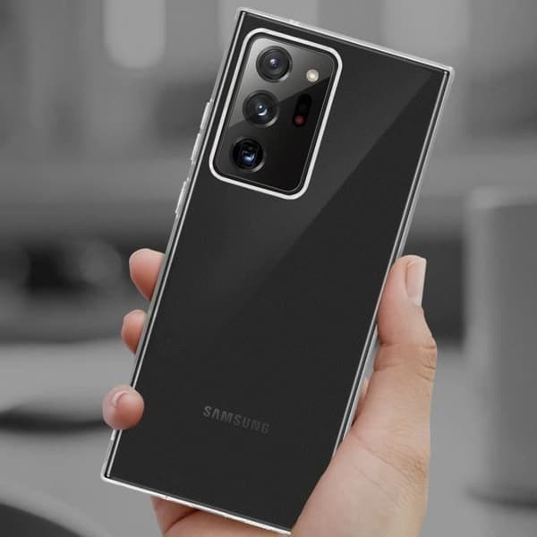 Fodral för Samsung Galaxy Note 20 Ultra Soft och härdat glasfilm 9H Hårdhet Svart