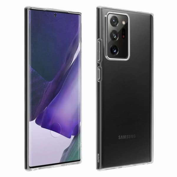 Fodral för Samsung Galaxy Note 20 Ultra Soft och härdat glasfilm 9H Hårdhet Svart