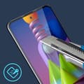 Miniatyrbild 3 av 4: Film Samsung Galaxy M51 härdat glas Anti-fingeravtryck Transparent Svart kontur Svart