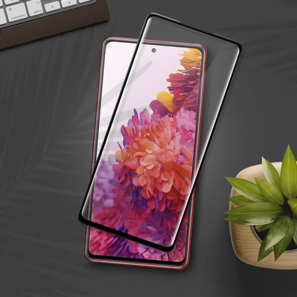 Force Glass Skärmskydd i härdat glas till Samsung S20 FE - Svart - Stöt- och reptålig