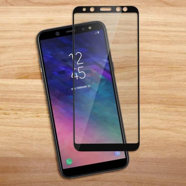 Film till Samsung Galaxy A6 - AVIZAR - Skärmskydd i härdat glas - Svart