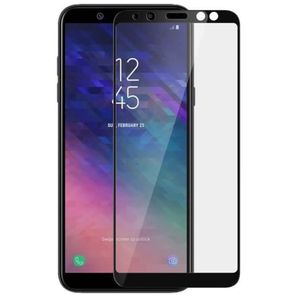 Film till Samsung Galaxy A6 - AVIZAR - Skärmskydd i härdat glas - Svart