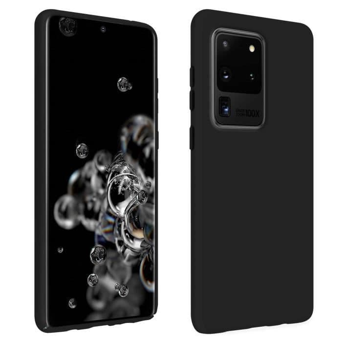 Galaxy S20 Ultra Fodral Halvstyv Soft Touch QI-kompatibel Svart Svart