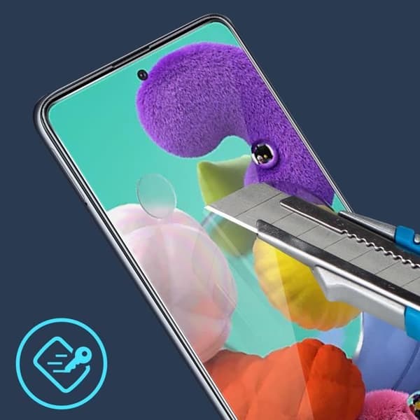 Film Skärm för Samsung Galaxy A51 5G - AVIZAR - Härdat Glas 9H - Transparent - Stötsäker och repbeständig