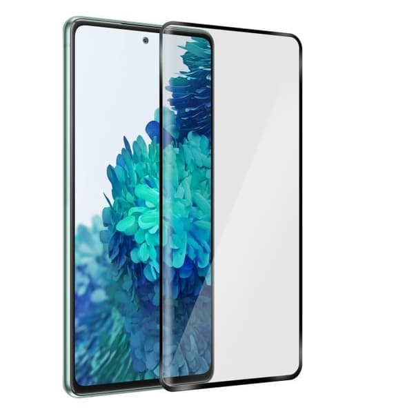 Film för Samsung Galaxy S20 FE Transparent fasat härdat glas med svart kant