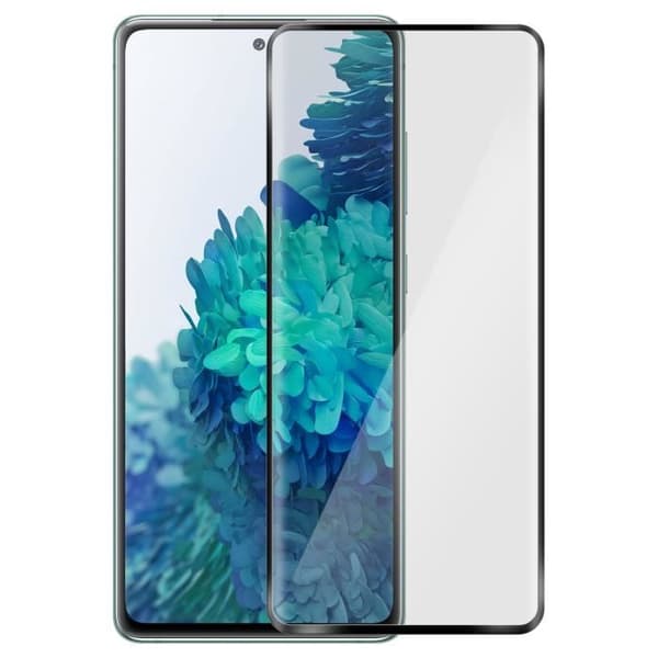 Film för Samsung Galaxy S20 FE Transparent fasat härdat glas med svart kant