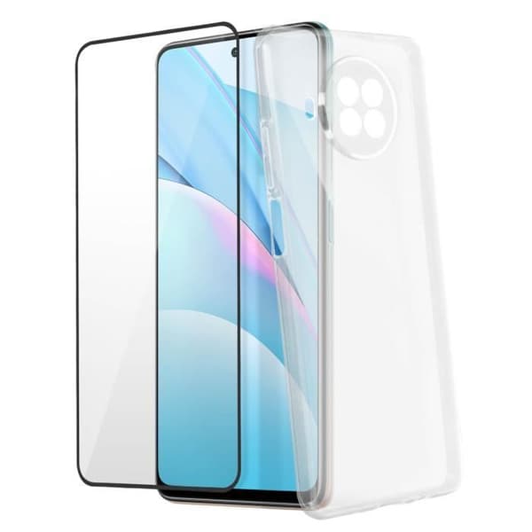 Mjukt fodral och härdat glasfilm för Xiaomi Mi 10T Lite - AVIZAR - Svart