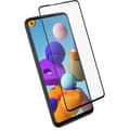 Miniatyrbild 1 av 4: Galaxy A21s Skärmfilm härdat glas 9H Anti-fingeravtryck - Transparent Svart kontur Svart