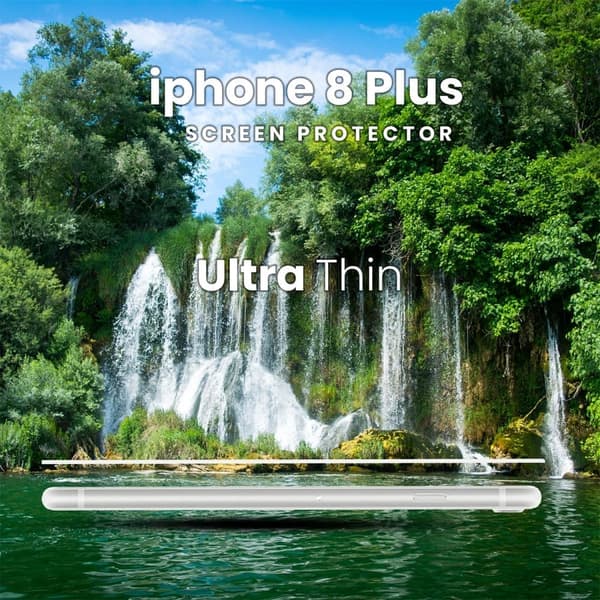 iPhone 8 Plus Vit - Härdat Glas 9H - Super Kvalitet 3D