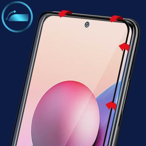 Xiaomi Redmi Note 10 Pro skyddsfilm i 9H härdat glas - Transparent med svart kontur