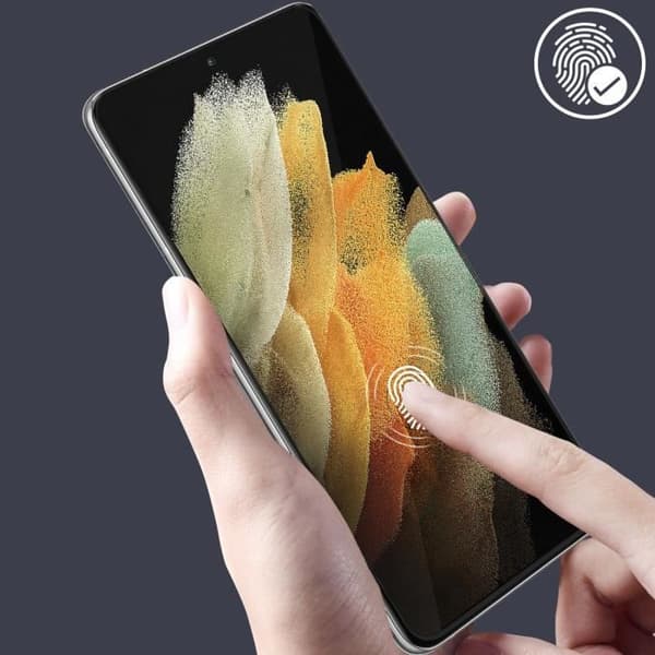 Galaxy A12 film härdat glas 9H Anti-repa Böjda kanter Akashi Transparent Black