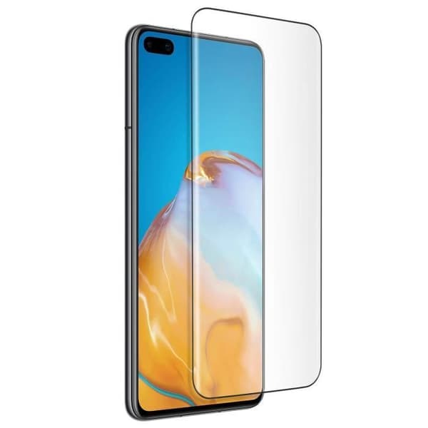 Huawei P40 Pro Skärmskydd Härdat Glas 9H Böjd Akashi Outline Svart Svart