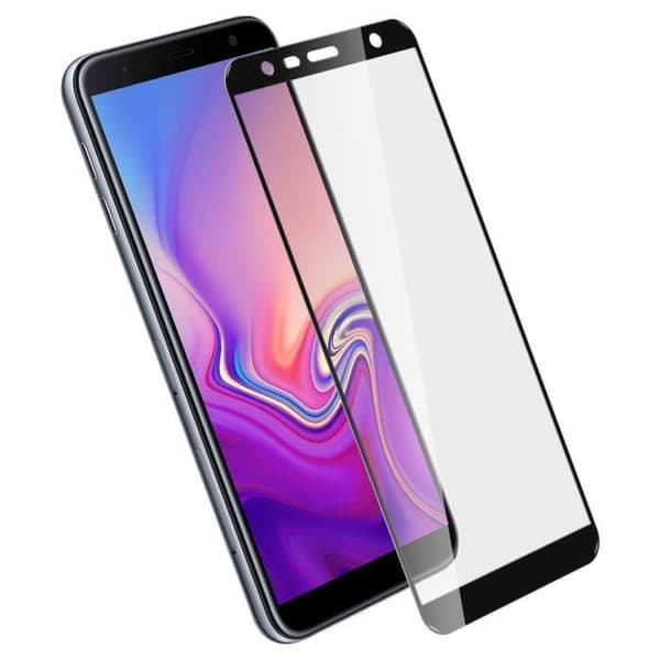 Skyddsfilm - AVIZAR - Samsung Galaxy J6 Plus - Härdat glas - Ultrabeständigt skydd - Svart