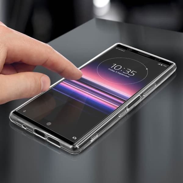 AVIZAR Protection Pack - Sony Xperia 5 - Silikon och 9H härdat glasfilm - Svart