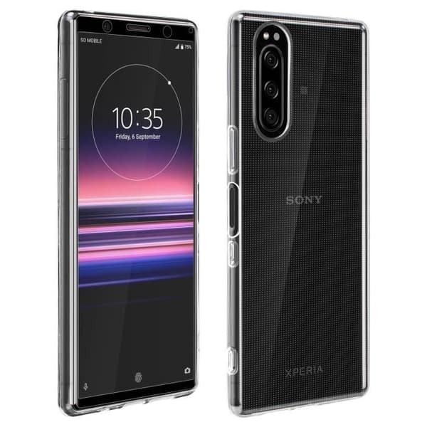 AVIZAR Protection Pack - Sony Xperia 5 - Silikon och 9H härdat glasfilm - Svart