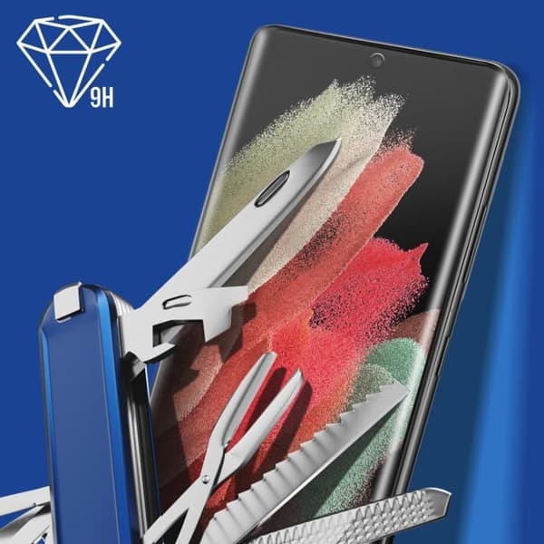Film för Samsung S21 Ultrahärdat glas Böjt hårdglas Max Fingeravtryck 3mk Svart
