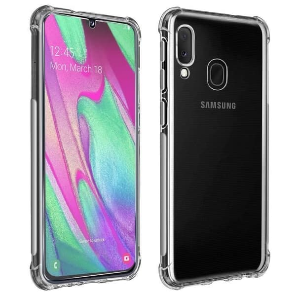Skyddsfodral och skyddsfilm - AVIZAR - Galaxy A40 - Mjukt fodral - Härdat glas 9H - 360° skydd