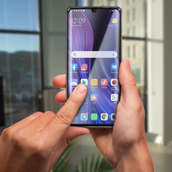 Film skärm - AVIZAR - Xiaomi Mi Note 10 Lite - Härdat glas 9H - Heltäckande skydd - Böjd
