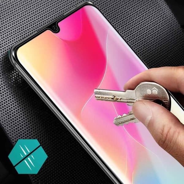 Film skärm - AVIZAR - Xiaomi Mi Note 10 Lite - Härdat glas 9H - Heltäckande skydd - Böjd
