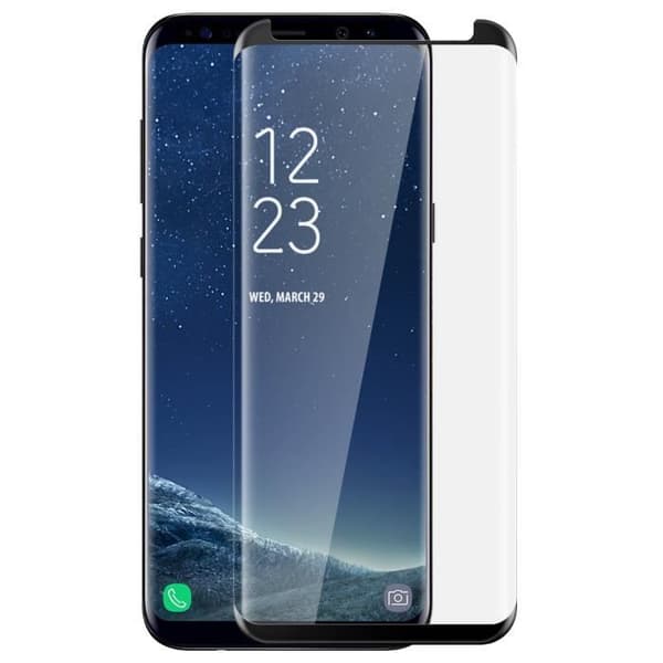 Skyddsfilm - AVIZAR - Samsung Galaxy S8 - Härdat glas - Böjda kanter - Fullständigt skydd