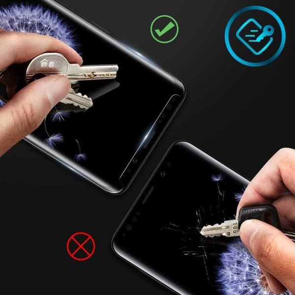 Skyddsfilm - AVIZAR - Galaxy S8/S9 - Böjt härdat glas - Genomskinlig - Stötsäker och anti-repa