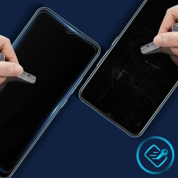 Film Oppo A15 Transparent fasad härdat glas svart kontur