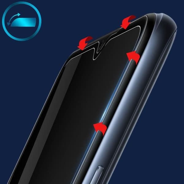 Film Oppo A15 Transparent fasad härdat glas svart kontur