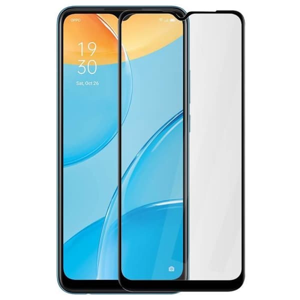 Film Oppo A15 Transparent fasad härdat glas svart kontur