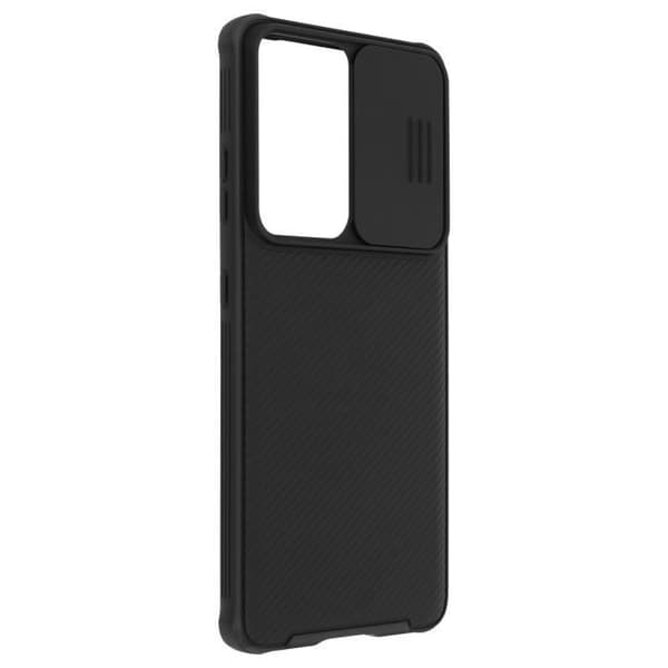 Fodral till Samsung S21 Ultra Camera Cover Ribbed Finish CamShield Pro Nillkin Black