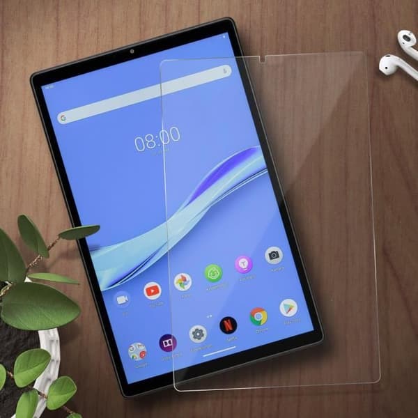 Film Skärm - AVIZAR - Lenovo Tab M10 Plus - Härdat Glas 9H - Stötsäker - Transparent Vit