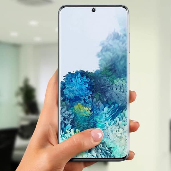 Samsung Galaxy S20 Film Ultraflexibel plast Böjda kanter Transparent Vit