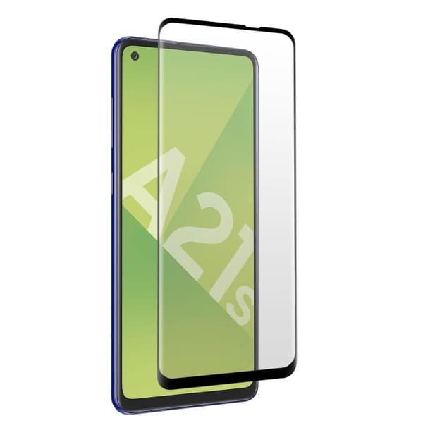Skyddsfilm - AVIZAR - Samsung Galaxy A21s - 9H härdat glas - Full vidhäftning - Svart