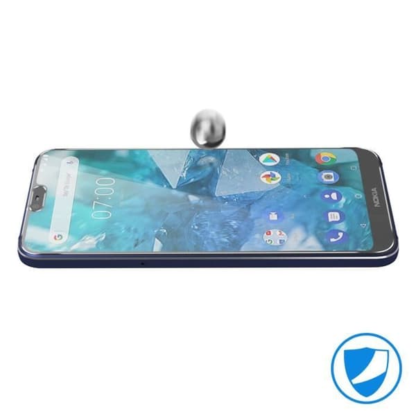 AVIZAR Skärmskydd för Nokia 7.1 - 9H härdat glas 0,33 mm - Transparent Vit