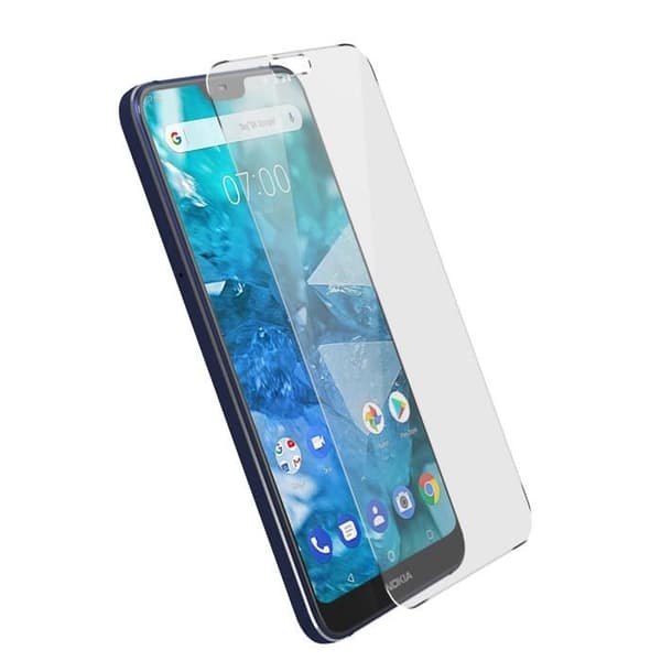 AVIZAR Skärmskydd för Nokia 7.1 - 9H härdat glas 0,33 mm - Transparent Vit