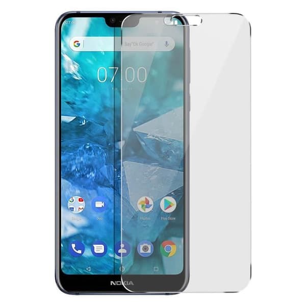 AVIZAR Skärmskydd för Nokia 7.1 - 9H härdat glas 0,33 mm - Transparent Vit