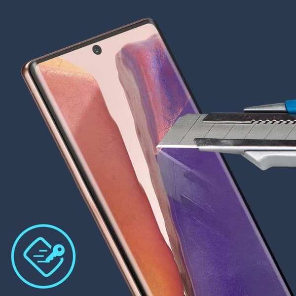 Samsung Galaxy Note 20 skärmfilm anti-fingeravtryck härdat glas svart kontur