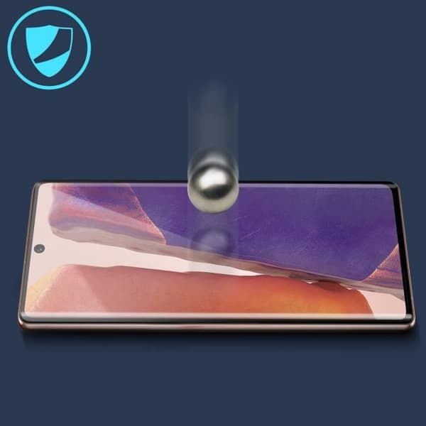 Samsung Galaxy Note 20 skärmfilm anti-fingeravtryck härdat glas svart kontur
