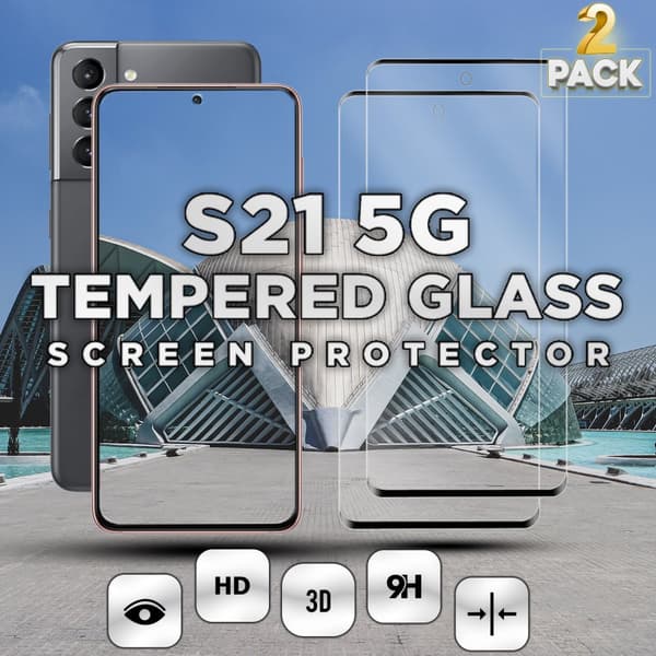 2 Pack Samsung S21 5G - Härdat Glas 9H - Super Kvalitet 3D