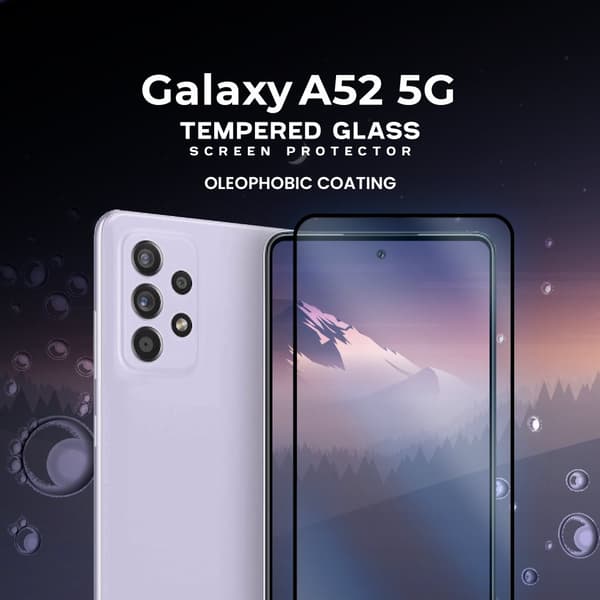 Samsung Galaxy A52 5G -Härdat glas 9H-Super kvalitet 3D