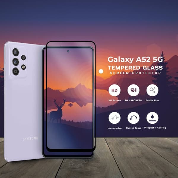 Samsung Galaxy A52 5G -Härdat glas 9H-Super kvalitet 3D